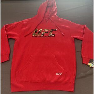 NWT UFC Ultimate Fighting RED Camo Logo Outdoor Hoodie Sweatshirt‎ Fleece Large